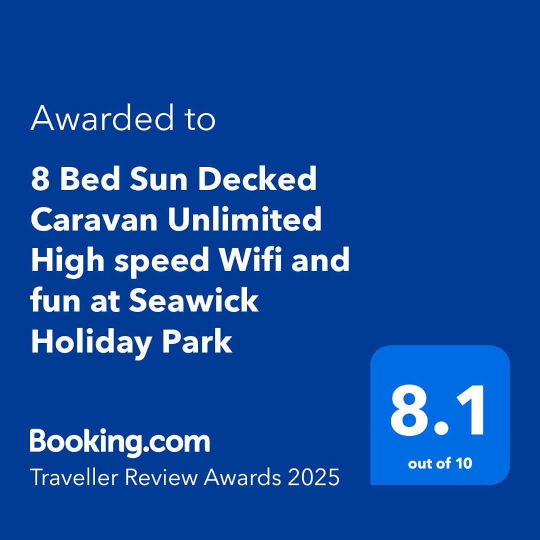 8 Bed Sun Decked Caravan Unlimited High Speed Wifi And Fun At Seawick Holiday Park Clacton-on-Sea Exterior photo